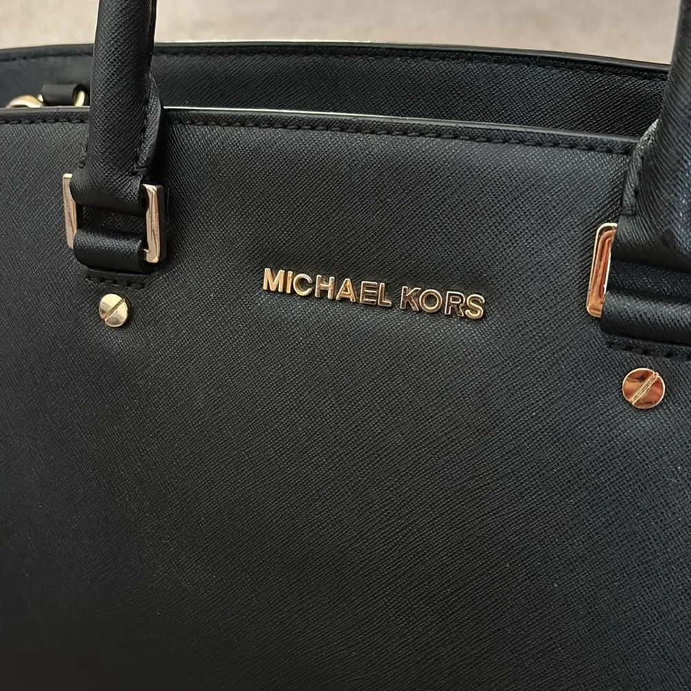 Michael Kors Black and Gold Satchel Bag - Picture 14 of 14